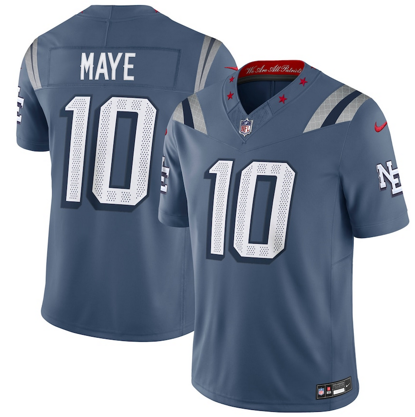 Men New England Patriots #10 Drake Maye Nike 2025 Rivalries blue Limited Jersey